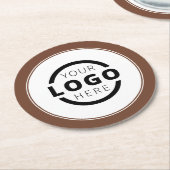 Custom Promotion Business Logo-gebrandmerkt bruin Ronde Kartonnen Onderzetter (Gebogen)