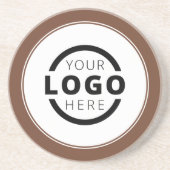 Custom Promotion Business Logo-gebrandmerkt bruin Zandsteen Onderzetter (Voorkant)