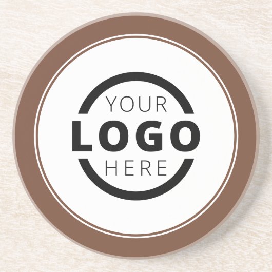 Custom Promotion Business Logo-gebrandmerkt bruin Zandsteen Onderzetter (Voorkant)
