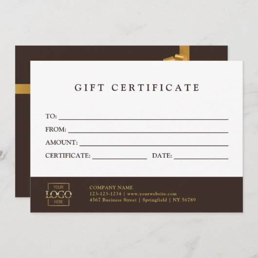 Custom Promotional Gift Certificate Template (Voorkant / Achterkant)