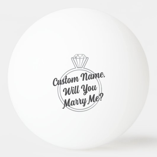 Custom Proposal | Creative Will You Marry Me? Pingpongbal (Voorkant)