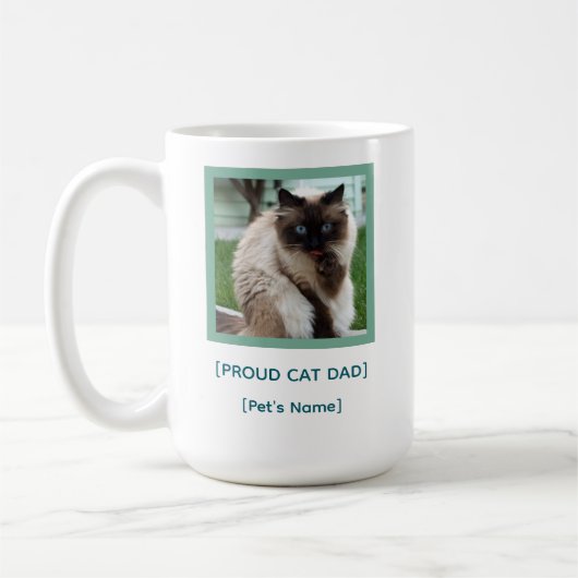 Custom Proud Cat Dad Mug | Pet Photo Gift Koffiemok (Links)