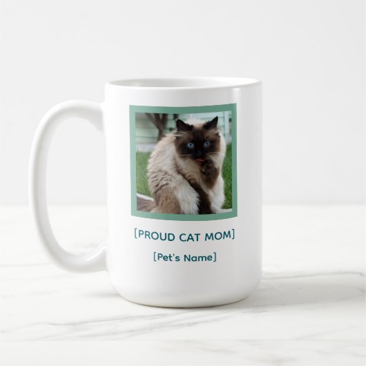 Custom Proud Cat Mom Mug | Pet Photo Gift Koffiemok (Links)