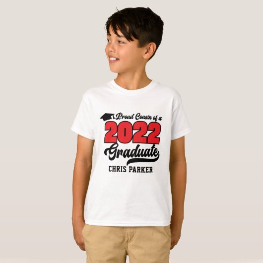 CUSTOM Proud Cousin van 2022 Afstuderen T-Shirt (Voorkant volledig)