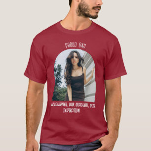Custom Proud Dad Afstuderen Foto T-shirt