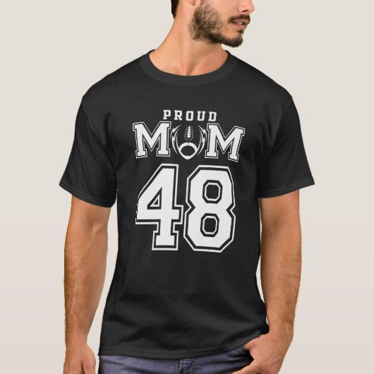 Custom Proud Football Mam Number 48 Personalized F T-shirt (Voorkant)