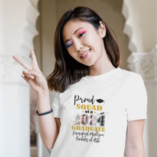 Custom Proud Squad Foto 2024 Afstuderen T-shirt