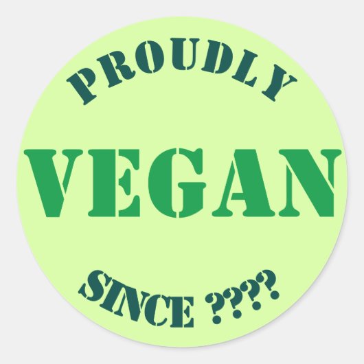 Custom Proud Vegan Ronde Sticker (Voorkant)