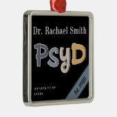 Custom PsyD Doctor of Psychology Graduation Chic Metalen Ornament (Rechts)
