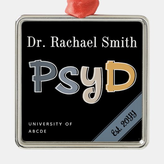 Custom PsyD Doctor of Psychology Graduation Chic Metalen Ornament (Voorkant)