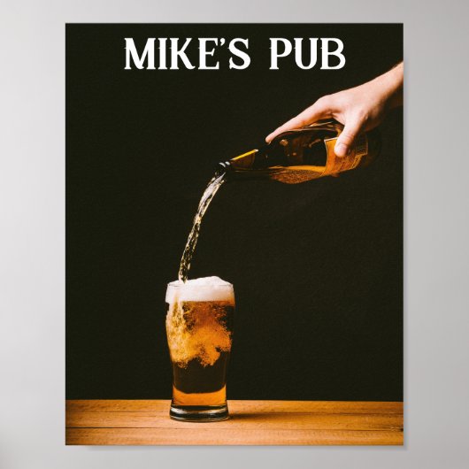 Custom Pub Mancave Poster - Naam toevoegen (Voorkant)
