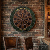 Custom Pub Name Green Marble & Espresso Dartbord