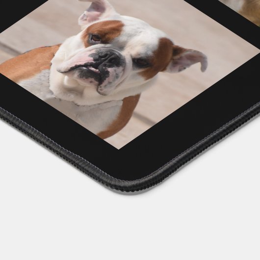 Custom Pug en Bulldog Dog Foto's op zwart Bureaumat (Hoek)