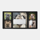 Custom Pug en Bulldog Dog Foto's op zwart Bureaumat (Keyboard & Muis)