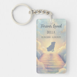 Custom Pug Memorial Acrylic Keychain with QR