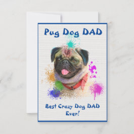 Custom Pug Pap Dog Beste Gek Hond Papa Digitaal Bedankkaart