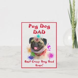 Custom Pug Pap Dog Beste Gek Hond Papa Digitaal Kaart