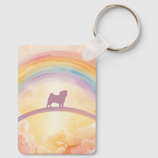 Custom Pug Pet Loss Keychain – Personalized Music (Achterkant)