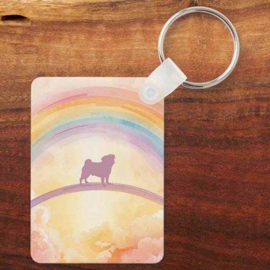 Custom Pug Pet Loss Keychain – Personalized Music (Achterkant)