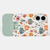 Custom Pumpkin and Flowers Fall Pattern  Case-Mate iPhone Case (Achterkant (horizontaal))