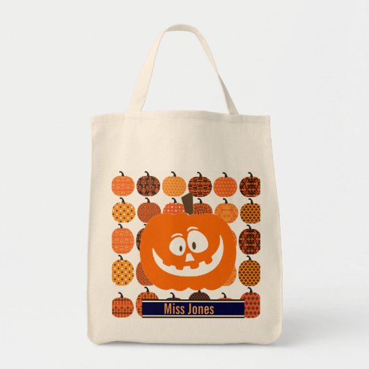 Custom Pumpkin Halloween Canvas tas (Voorkant)