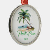 Custom Punta Cana Beach  Metalen Ornament (Rechts)