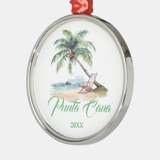 Custom Punta Cana Beach  Metalen Ornament (Links)
