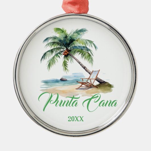 Custom Punta Cana Beach  Metalen Ornament (Voorkant)