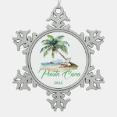 Custom Punta Cana Beach  Tin Sneeuwvlok Ornament (Voorkant)