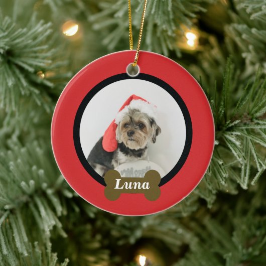 Custom Puppy Dog Foto Keramisch Ornament (Boom)