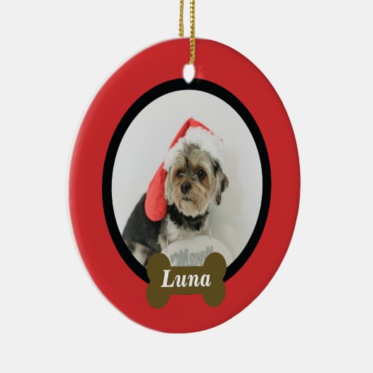 Custom Puppy Dog Foto Keramisch Ornament (Rechts)