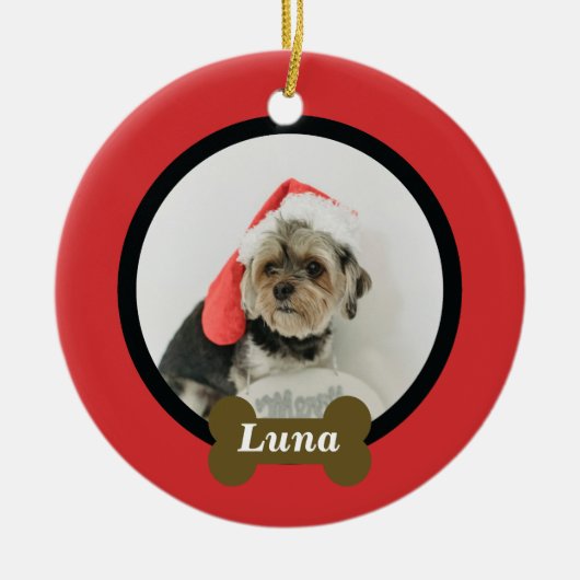 Custom Puppy Dog Foto Keramisch Ornament (Voorkant)
