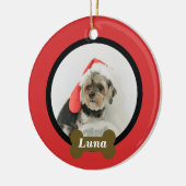 Custom Puppy Dog Foto Keramisch Ornament (Links)