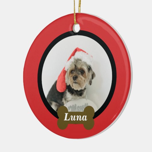 Custom Puppy Dog Foto Keramisch Ornament (Links)