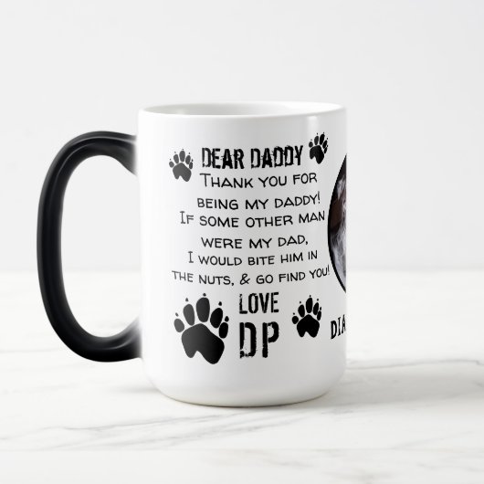 CUSTOM PUPPY HOND PAPA! BESTE PAPA-KOFFIE MAGISCHE MOK (Links)