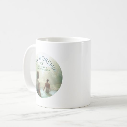 Custom Pure Worship 2025 Convention JW Gifts Koffiemok (Voorkant links)