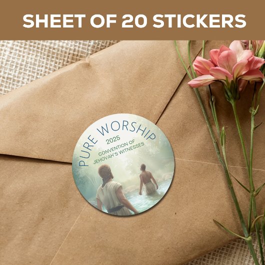 Custom Pure Worship 2025 Convention JW Ronde Sticker