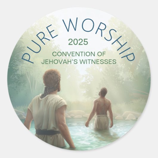 Custom Pure Worship 2025 Convention JW Ronde Sticker (Voorkant)