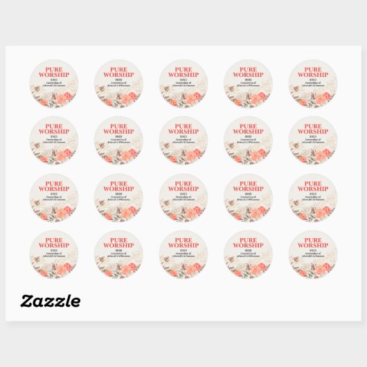 Custom Pure Worship JW 2025 Conventie Ronde Sticker (Vel)