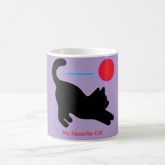Custom Purple Coffee  Mug with Black Cat Koffiemok (Center)