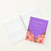 Custom Purple Floral Bullet Journal New Moms Notitieboek (Binnen)