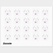Custom Purple Floral Wreath Wedding Sanitizer Gel Vierkante Sticker (Vel)