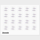 Custom Purple Flower Wedding  Garland Sanitizer Vierkante Sticker (Vel)