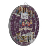 Custom Purple Scrapbook Birthday Photo Collage Dartbord (Voorkant Links)