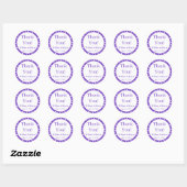 Custom Purple Thank You Stickers and Favor Labels (Vel)