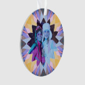 Custom Purple Yellow Christmas Star Photo Gift Ornament (voorkant)