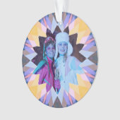 Custom Purple Yellow Christmas Star Photo Gift Ornament (voorkant)