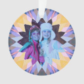 Custom Purple Yellow Christmas Star Photo Gift Ornament (voorkant)