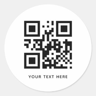 Custom QR Code and Text Promotion White Ronde Sticker