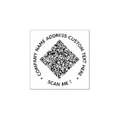 Custom QR Code and Text Round Rubber Stamp Example Rubberstempel (Afrduk)